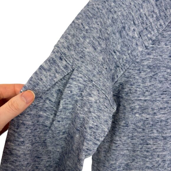 Gap Pearl Studded Heart Pleat Sleeve Blue Sweatshirt Girls Medium - Picture 3 of 5